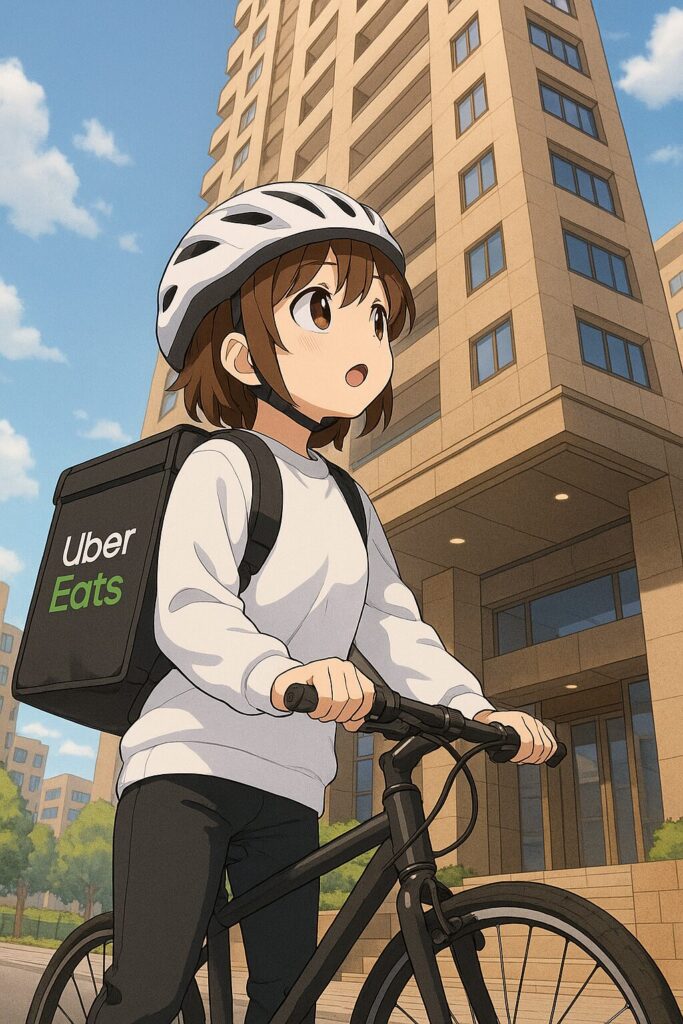 Uber Eats 配達パートナーの女性