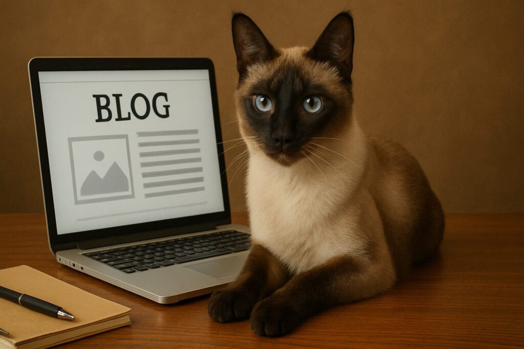 『ブログ』をイメージしたシャム猫