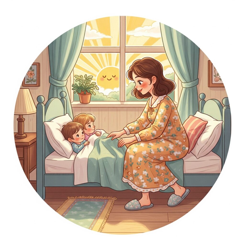 早寝早起きの母親