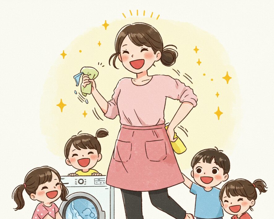 元気なママと4人の子供